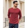 imageCOOFANDY Crewneck Sweaters for Men Slim Fit Long Sleeve Pullover Sweater Ribbed Knitted Lightweight TopsRed