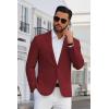 imageCOOFANDY Mens Blazer Casual Suit Jacket Slim Fit One Button Sport Coats Lightweight Sports JacketWine Red