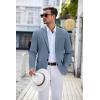 imageCOOFANDY Mens Casual Blazer Lightweight Slim Fit Suit Jacket Two Button Cotton Sport CoatsLight Blue