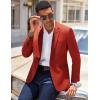 imageCOOFANDY Mens Casual Blazer Slim Fit Lightweight Sport Coat One Button Suit JacketDark Red
