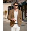 imageCOOFANDY Mens Casual Sport Coat Blazer Two Buttons Knit Lightweight Suit JacketsBrown