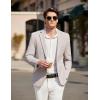 imageCOOFANDY Mens Casual Sport Coat Blazer Two Buttons Knit Lightweight Suit JacketsLight Grey