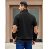 imageCOOFANDY Mens Corduroy Sweatshirt Long Sleeve Pullover Quarter Button Fall Sweat ShirtsBlack