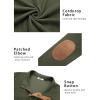 imageCOOFANDY Mens Corduroy Sweatshirt Long Sleeve Pullover Quarter Button Fall Sweat ShirtsDark Army Green