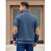 imageCOOFANDY Mens Corduroy Sweatshirt Long Sleeve Pullover Quarter Button Fall Sweat ShirtsGrey Blue