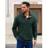 imageCOOFANDY Mens Corduroy Sweatshirt Long Sleeve Pullover Quarter Button Fall Sweat ShirtsLake Green