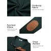 imageCOOFANDY Mens Corduroy Sweatshirt Long Sleeve Pullover Quarter Button Fall Sweat ShirtsLake Green