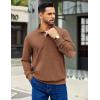 imageCOOFANDY Mens Corduroy Sweatshirt Long Sleeve Pullover Quarter Button Fall Sweat ShirtsLight Brown