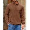 imageCOOFANDY Mens Corduroy Sweatshirt Long Sleeve Pullover Quarter Button Fall Sweat ShirtsLight Brown