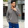imageCOOFANDY Mens Corduroy Sweatshirt Long Sleeve Pullover Quarter Button Fall Sweat ShirtsLight Grey