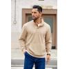 imageCOOFANDY Mens Corduroy Sweatshirt Long Sleeve Pullover Quarter Button Fall Sweat ShirtsLight Khaki