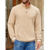 imageCOOFANDY Mens Corduroy Sweatshirt Long Sleeve Pullover Quarter Button Fall Sweat ShirtsLight Khaki