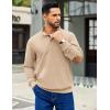 imageCOOFANDY Mens Corduroy Sweatshirt Long Sleeve Pullover Quarter Button Fall Sweat ShirtsLight Khaki