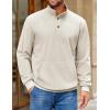 imageCOOFANDY Mens Corduroy Sweatshirt Long Sleeve Pullover Quarter Button Fall Sweat ShirtsMoon Grey