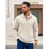 imageCOOFANDY Mens Corduroy Sweatshirt Long Sleeve Pullover Quarter Button Fall Sweat ShirtsMoon Grey