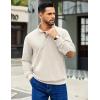 imageCOOFANDY Mens Corduroy Sweatshirt Long Sleeve Pullover Quarter Button Fall Sweat ShirtsMoon Grey