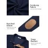 imageCOOFANDY Mens Corduroy Sweatshirt Long Sleeve Pullover Quarter Button Fall Sweat ShirtsNavy Blue