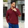 imageCOOFANDY Mens Corduroy Sweatshirt Long Sleeve Pullover Quarter Button Fall Sweat ShirtsWine Red