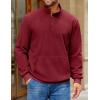 imageCOOFANDY Mens Corduroy Sweatshirt Long Sleeve Pullover Quarter Button Fall Sweat ShirtsWine Red