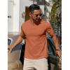 imageCOOFANDY Mens Cotton Henley TShirts Short Sleeve Button Casual Basic Tees Work Shirts with Split SideCaramel