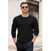 imageCOOFANDY Mens Crewneck Sweater Dress Long Sleeve Pullover Sweater Knit Lightweight SweatersBlack