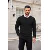 imageCOOFANDY Mens Crewneck Sweater Dress Long Sleeve Pullover Sweater Knit Lightweight SweatersBlack