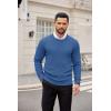 imageCOOFANDY Mens Crewneck Sweater Dress Long Sleeve Pullover Sweater Knit Lightweight SweatersBlue