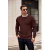 imageCOOFANDY Mens Crewneck Sweater Dress Long Sleeve Pullover Sweater Knit Lightweight SweatersBrown