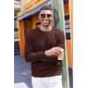imageCOOFANDY Mens Crewneck Sweater Dress Long Sleeve Pullover Sweater Knit Lightweight SweatersBrown