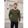 imageCOOFANDY Mens Crewneck Sweater Dress Long Sleeve Pullover Sweater Knit Lightweight SweatersDark Green