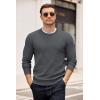 imageCOOFANDY Mens Crewneck Sweater Dress Long Sleeve Pullover Sweater Knit Lightweight SweatersDark Grey