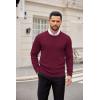 imageCOOFANDY Mens Crewneck Sweater Dress Long Sleeve Pullover Sweater Knit Lightweight SweatersDark Red