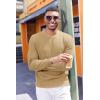 imageCOOFANDY Mens Crewneck Sweater Dress Long Sleeve Pullover Sweater Knit Lightweight SweatersKhaki