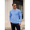 imageCOOFANDY Mens Crewneck Sweater Dress Long Sleeve Pullover Sweater Knit Lightweight SweatersLight Blue