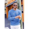 imageCOOFANDY Mens Crewneck Sweater Dress Long Sleeve Pullover Sweater Knit Lightweight SweatersLight Blue