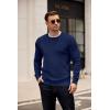 imageCOOFANDY Mens Crewneck Sweater Dress Long Sleeve Pullover Sweater Knit Lightweight SweatersNavy Blue