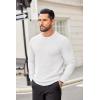 imageCOOFANDY Mens Crewneck Sweater Dress Long Sleeve Pullover Sweater Knit Lightweight SweatersWhite