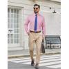 imageCOOFANDY Mens Dress Shirts Long Sleeve Plaid Button Down Shirt Business Casual Stretch Shirts with PocketPink Plaid