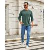 imageCOOFANDY Mens Henley Shirts Long Sleeve TShirt Lightweight Fashion Casual Pullover Tee ShirtGreen