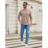 imageCOOFANDY Mens Henley Shirts Long Sleeve TShirt Lightweight Fashion Casual Pullover Tee ShirtKhaki