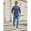 imageCOOFANDY Mens Henley Shirts Long Sleeve TShirt Lightweight Fashion Casual Pullover Tee ShirtNavy