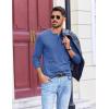 imageCOOFANDY Mens Henley Shirts Long Sleeve TShirt Lightweight Fashion Casual Pullover Tee ShirtRoyal Blue