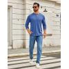 imageCOOFANDY Mens Henley Shirts Long Sleeve TShirt Lightweight Fashion Casual Pullover Tee ShirtRoyal Blue