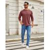 imageCOOFANDY Mens Henley Shirts Long Sleeve TShirt Lightweight Fashion Casual Pullover Tee ShirtWine Red