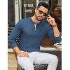 imageCOOFANDY Mens Henley Sweater Long Sleeve Textured Pullover Sweaters Casual Button Crewneck Knit SweaterBlue