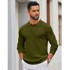 imageCOOFANDY Mens Knit Polo Sweater Long Sleeve Polo Sweaters Casual Knitted Button Collar Pullover SweaterArmy Green