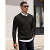 imageCOOFANDY Mens Knit Polo Sweater Long Sleeve Polo Sweaters Casual Knitted Button Collar Pullover SweaterBlack