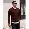 imageCOOFANDY Mens Knit Polo Sweater Long Sleeve Polo Sweaters Casual Knitted Button Collar Pullover SweaterBrown