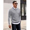 imageCOOFANDY Mens Knit Polo Sweater Long Sleeve Polo Sweaters Casual Knitted Button Collar Pullover SweaterLight Grey