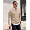 imageCOOFANDY Mens Knit Polo Sweater Long Sleeve Polo Sweaters Casual Knitted Button Collar Pullover SweaterLight Khaki